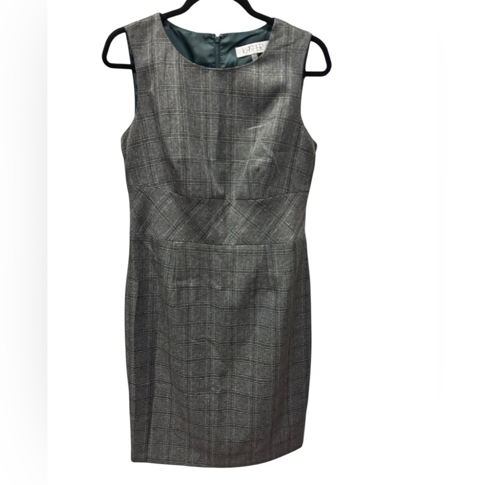 Kasper Gray Plaid Women's Dress size 8 - Picture 3 of 6